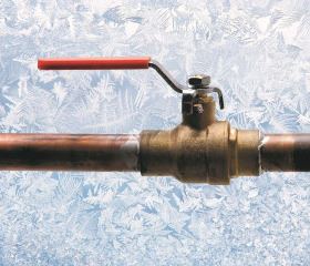 Picture of frozen shut off valve